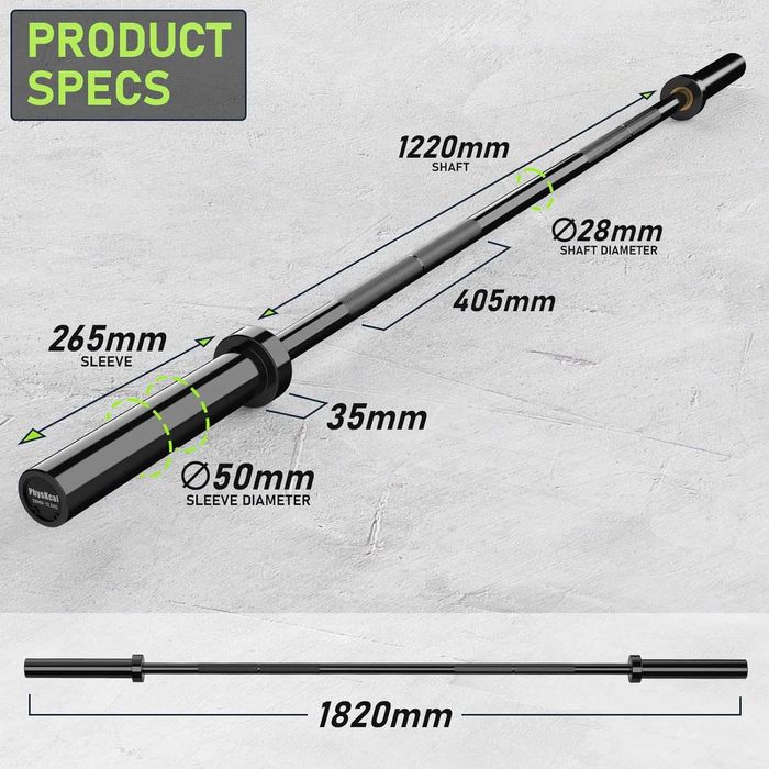 Nowa sztanga olimpijska / drążek / gryf / 182cm / PhysKcal !R176!