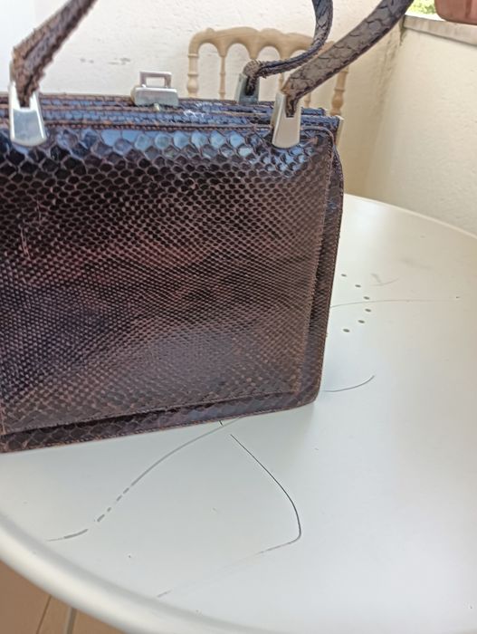 Carteira em pele verdadeira de crocodilo vintage