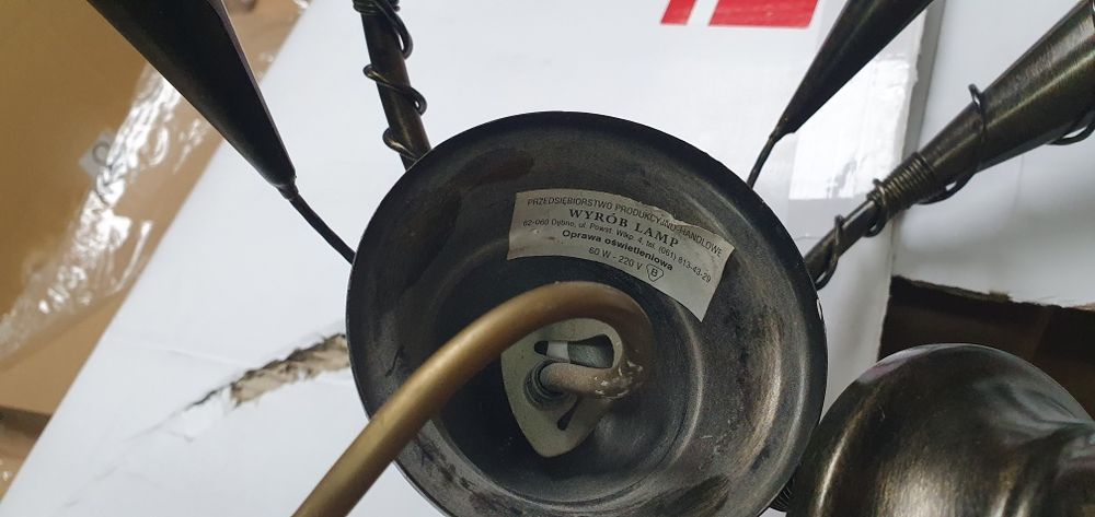 Żyrandol 5 ramienny + kinkiet ścienny