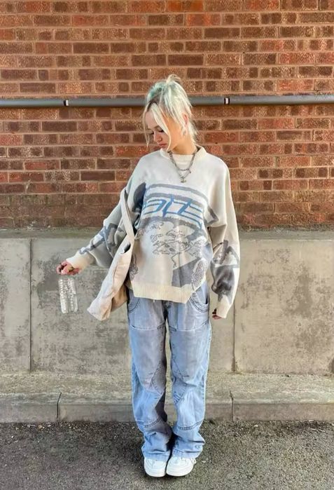 Новий светр свитер оверсайз drain y2k grunge rap вінтажний