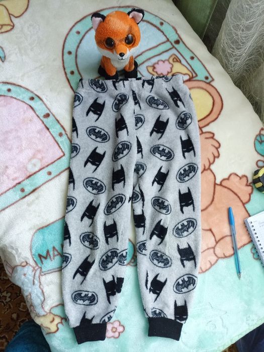 Теплі флісові штани бетмени піжама для хлопчика дівчинки 3-4років