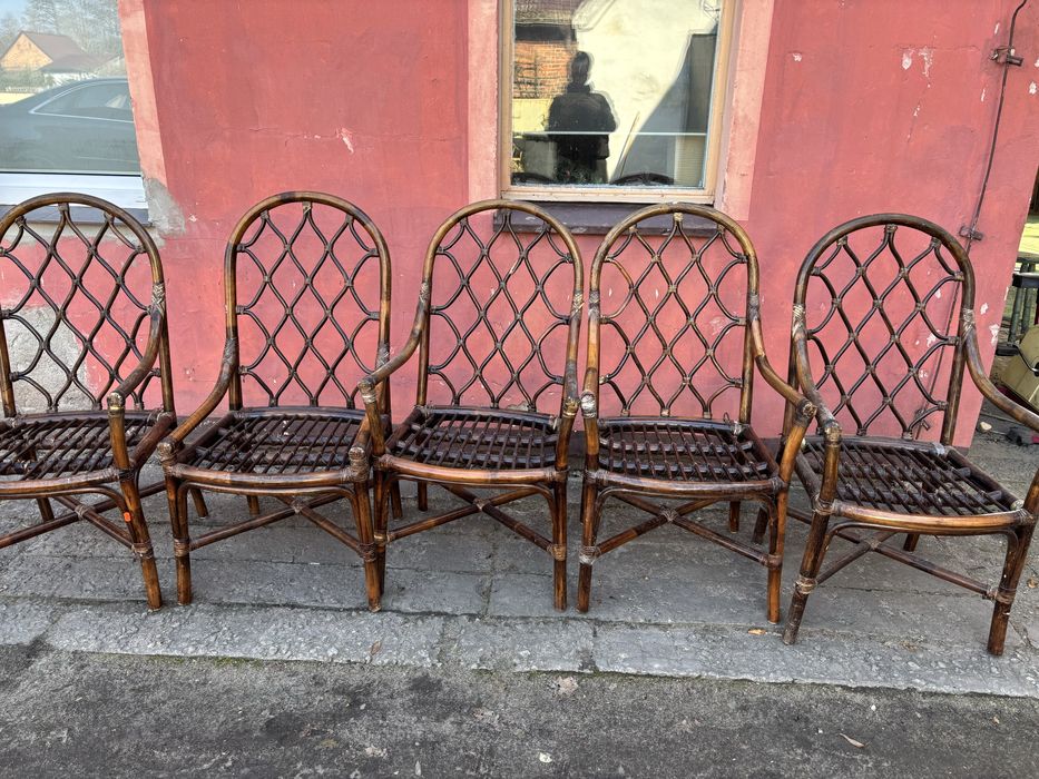 Ratanowe fotele z poduszkami krzesla ogrodowe