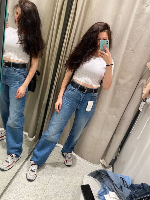джинси кльош зара 38 розмір zara клеш висока посадка