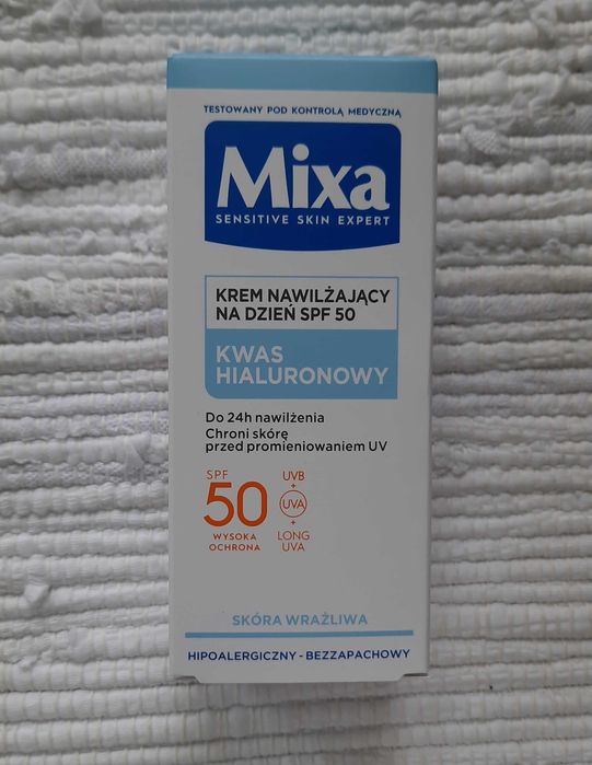 Mixa Nawilżający krem do twarzy z kwasem hialuronowym SPF50, 50 ml