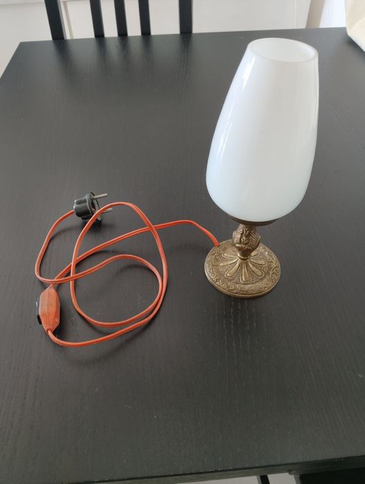 Candeeiro vintage vidro opalino