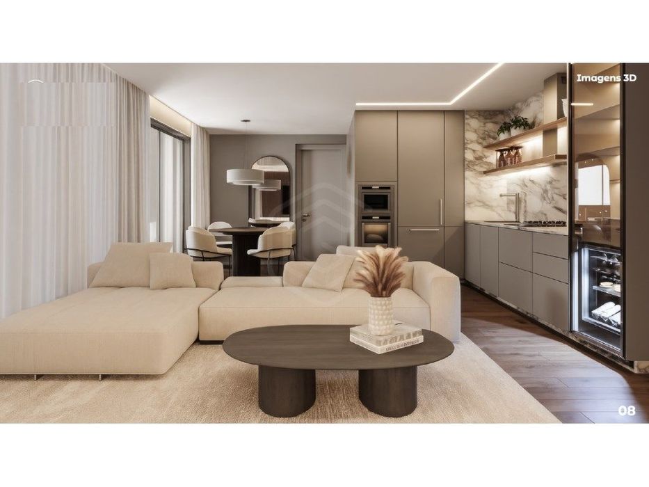 T2 com Suíte, varanda com 24m2 e garagem.