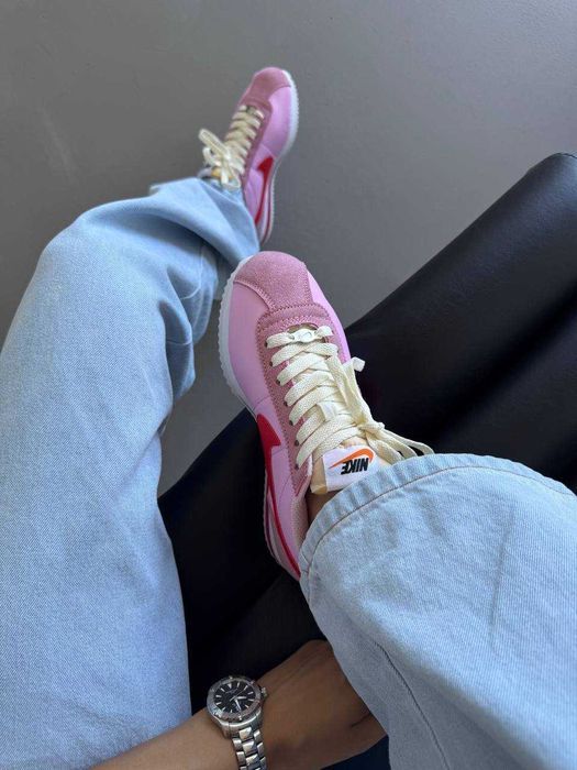 Кросівки Nike Cortez Pink/Red premium | Кроссовки Найк жіночі