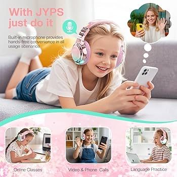 Słuchawki bluetooth jyps dla dzieci różowe