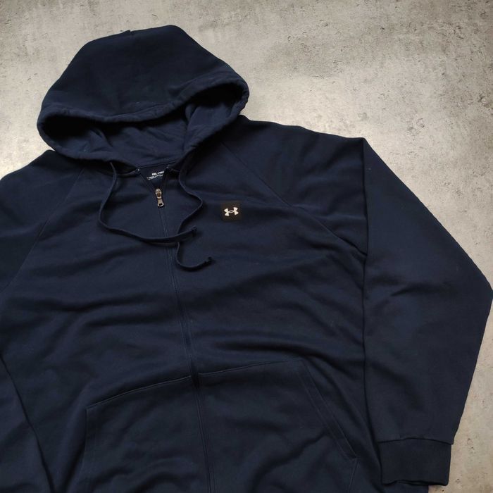 MĘSKA Bluza PREMIUM Bawełna Granatowa z Kapturem Under Armour Logo