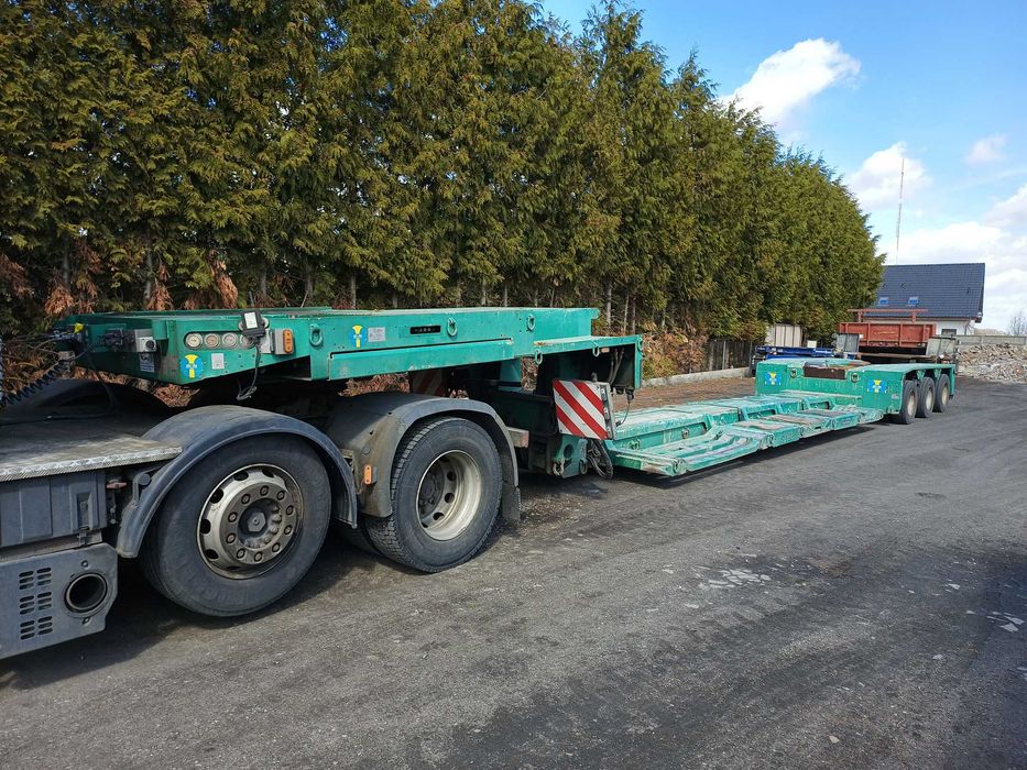 Transport ponad gabaryt maszyn leśnych koparek tiefbett laweta