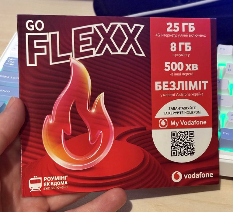 Стартовий пакет Vodafone Flexx GO SIM карт 4G безліміт