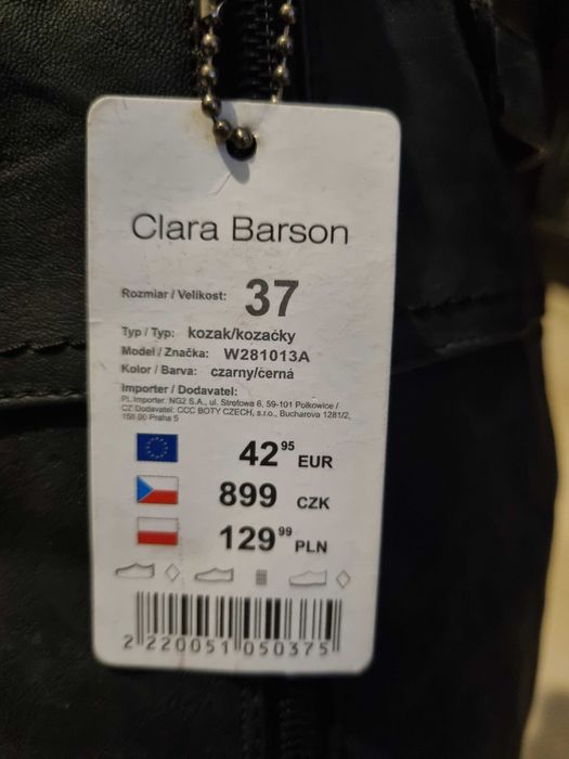 Kozaki damskie Clara Barson rozmiar 37