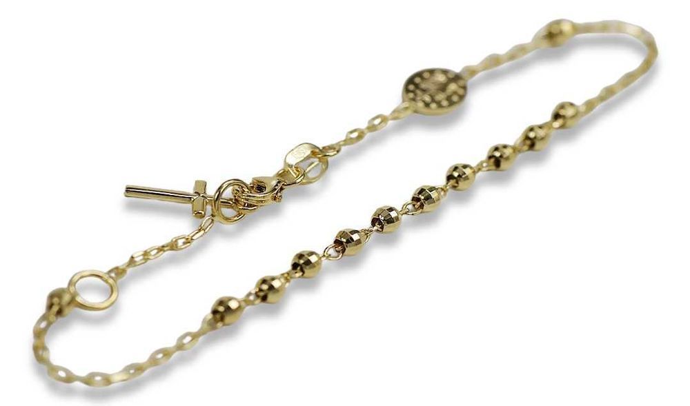 Złoty różaniec bransoletka włoska "Dolce Gabbana" rbc001y W