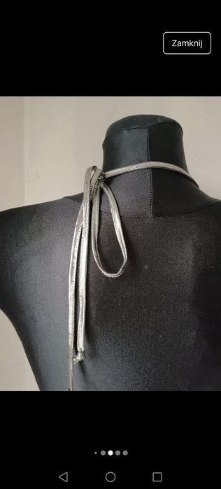 Sukienka długa srebna wieczorowa elegancka Vintage boho romantic Basic