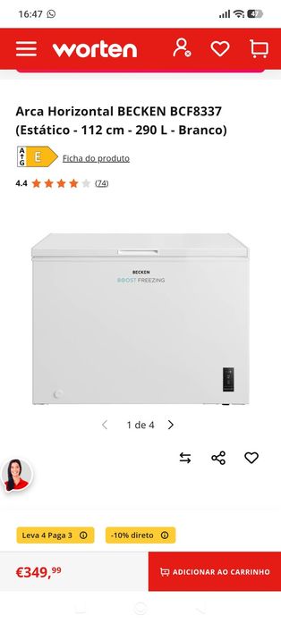 Arca congeladora praticamente nova