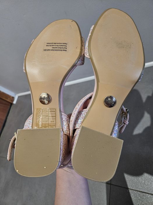 Sandały Buffalo Rainelle 40 brokat różowe