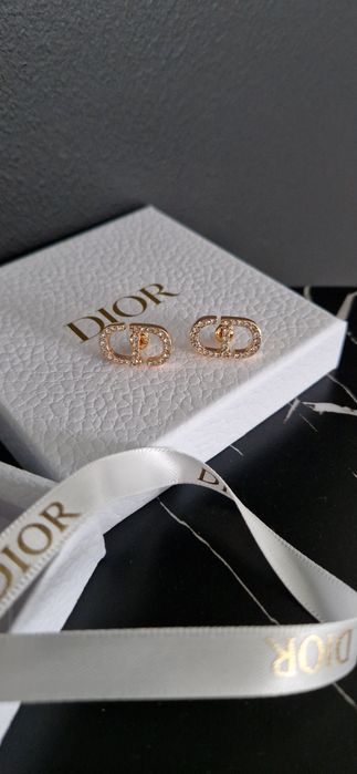 Kolczyki dior cd nowe cyrkonie złote