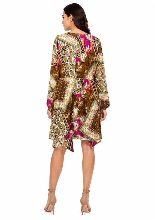 Sukienka BOHO GEOMETRYCZNA Wielokolorowa XL