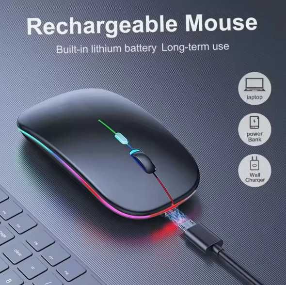 Бездротова мишка з вбудованим акумулятором, Bluetooth 5.2+USB адаптер