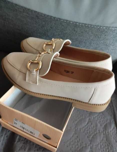 Damskie buty eleganckie 37 beżowe