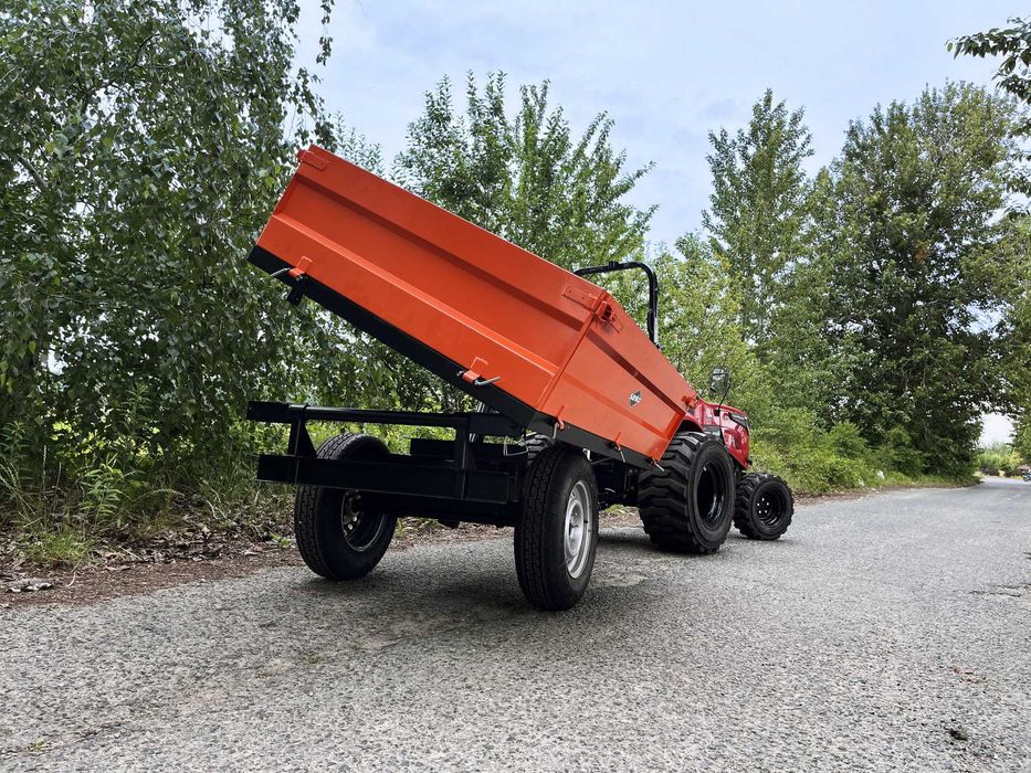 Przyczepka ogrodowa z kiprem do traktorka quada nowa 1T  przyczepa