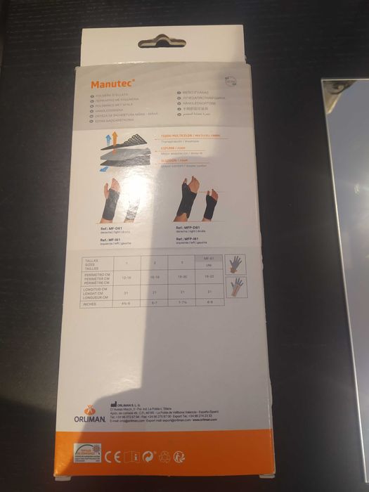 Tala semirrígida para pulso direito tamanho 2 - Como Novo