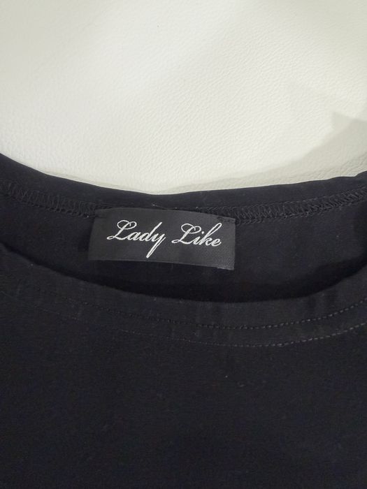 Czarny krótki top bluzka Lady Like XS/S bawełna