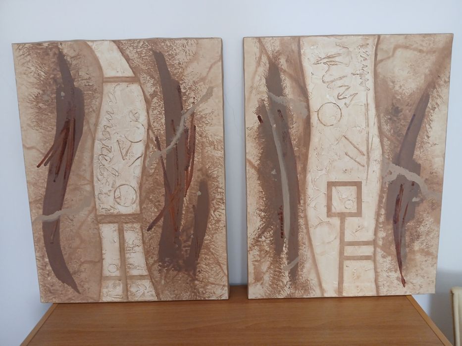 Quadros pintura à mão.