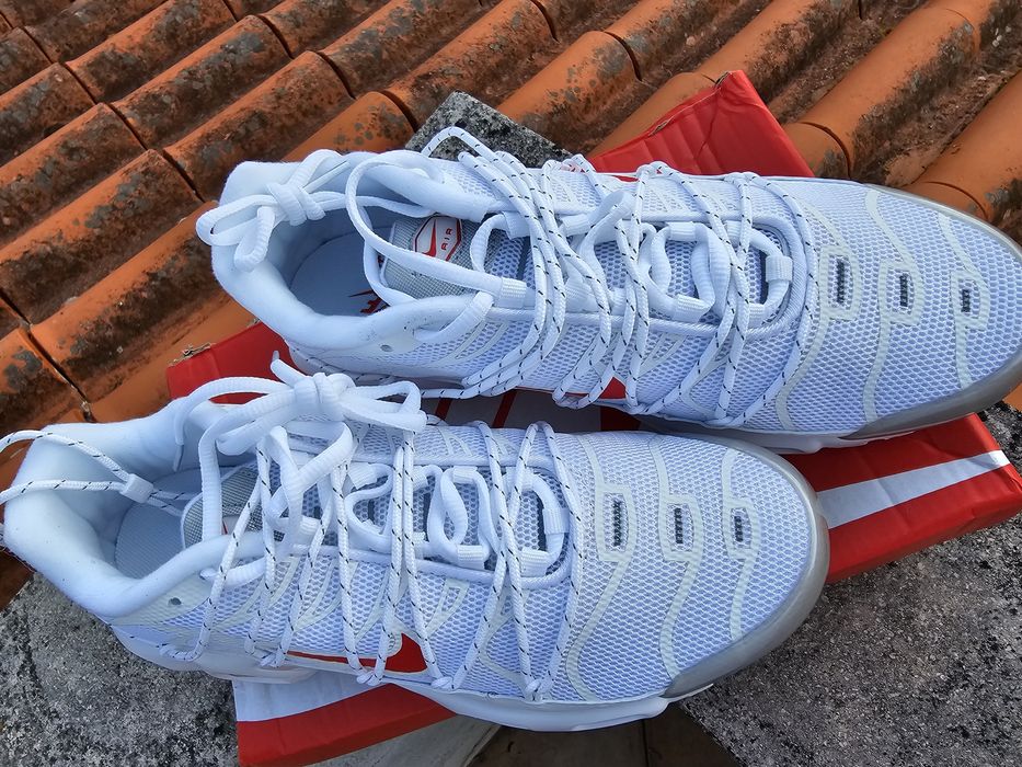 Nike Air Max Plus TN Branco/Vermelho  Tam 42