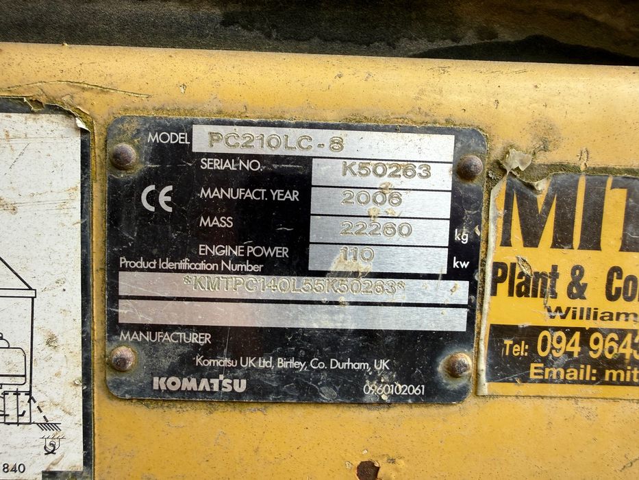 Koparka gąsienicowa Komatsu PC210LC-8