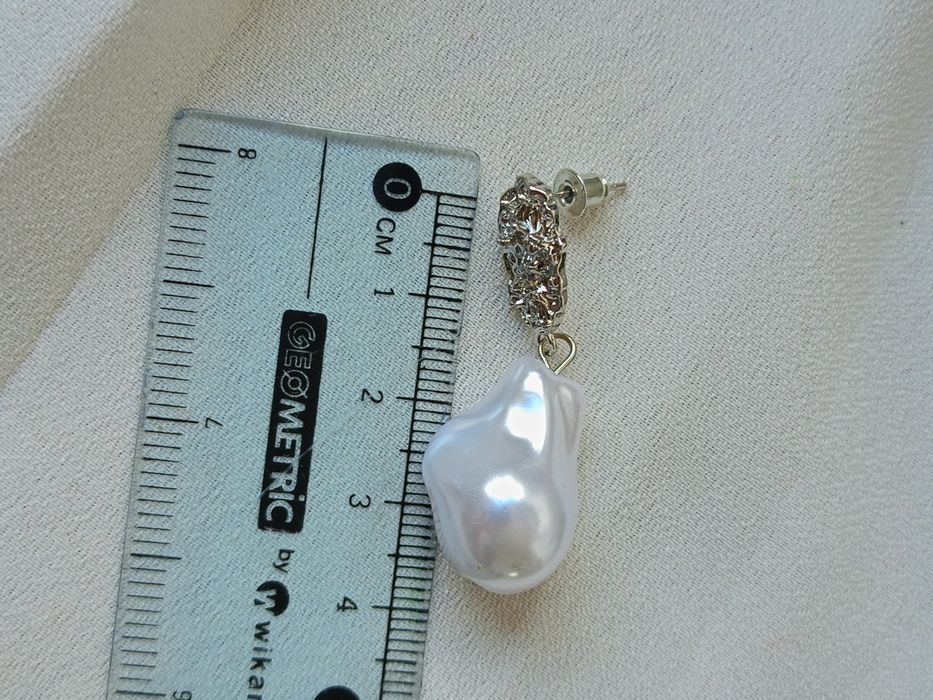 Nowe posrebrzane kolczyki srebrne perełki eleganckie hit