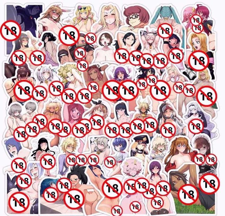Наклейки стикеры сексуальные девушки в аниме стиле декор ноут смартфон