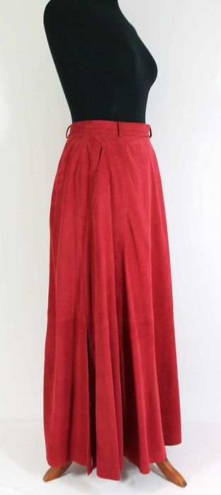 Komplet żakiet i spódnica skórzany miękki Alba Moda Millano R 38