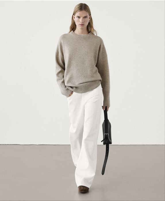 Стильний, теплий светр, джемпер з вовни та кашеміру massimo dutti