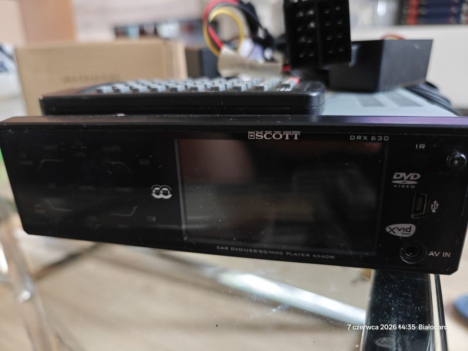 Radio 1-DIN Scott DRX 630 - Odtwarzacz DVD, USB, SD, AUX - Okablowanie