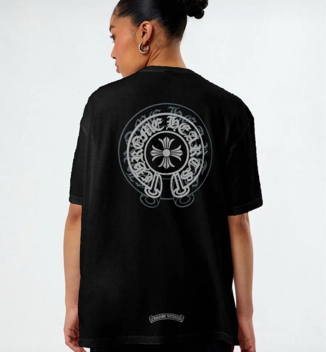 Футболки унисекс Chrome Hearts Logo Хром Хартс черные белые Хит сезона
