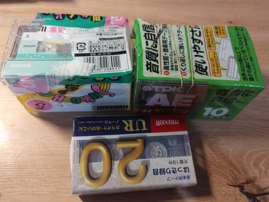 Набір з 10 аудіокасет Maxell та TDK (10 та 20 хв).Японія, Стан NOS!
