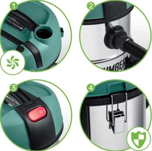 NOWY Odkurzacz Przemysłowy Bezworkowy Do Pyłu Gruzu Na Sucho Mokro 20l