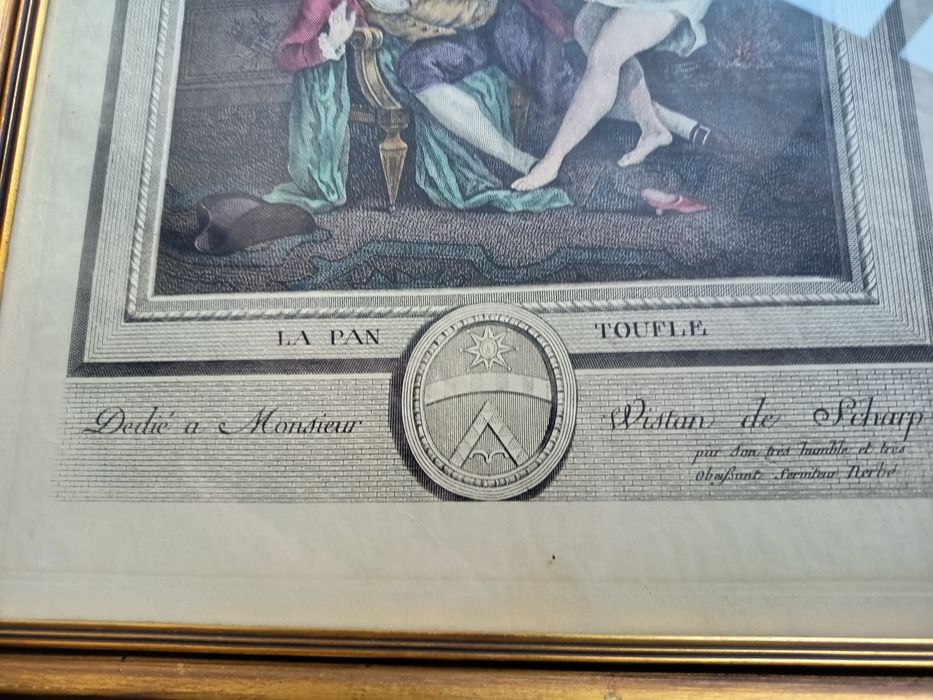 Dois quadros com gravuras francesas