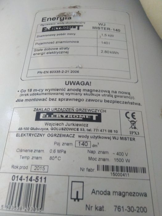 Bojler elektryczny Mister