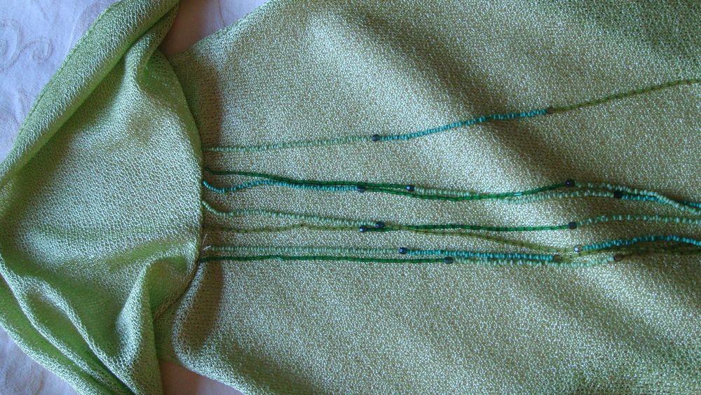 vestido verde claro, praia, la perla