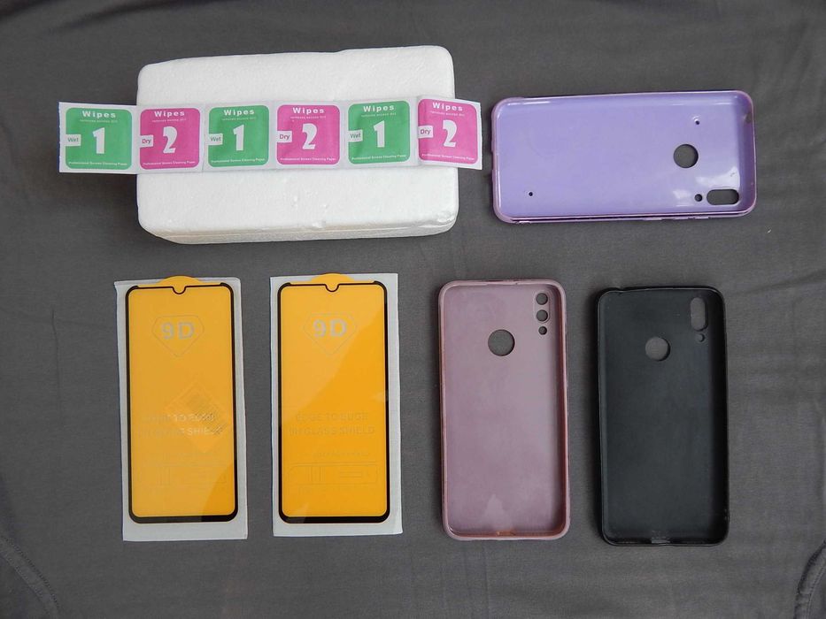 Huawei Y7 2019 защитные стекла и чехлы стекло на Huawei Y7 2019