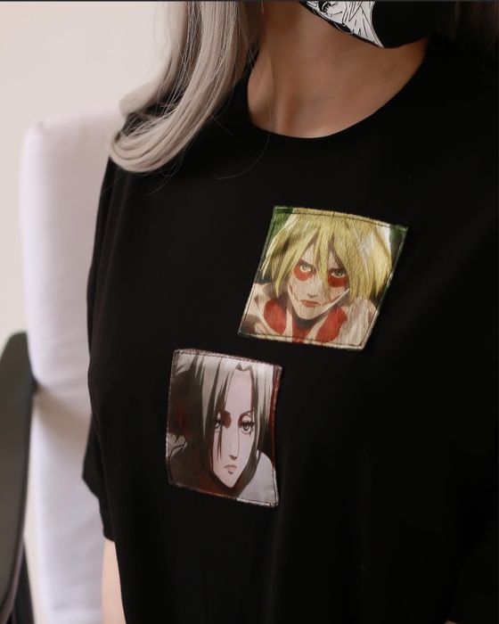 Футболки «Энни Леонхарт» косплей аниме атрибутика