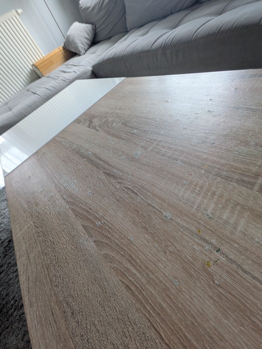 Ława do salonu  stolik kawowy szuflada rozkładana biały połys