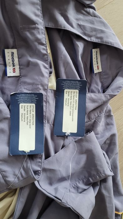 Komplet damski M Reebok kurtka 2w1 I spodnie fioletowe