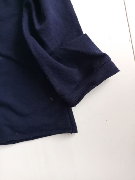BEZ WAD Bluza bluzka z koronkowym dekoltem XS/34 dresowa #1345 granat