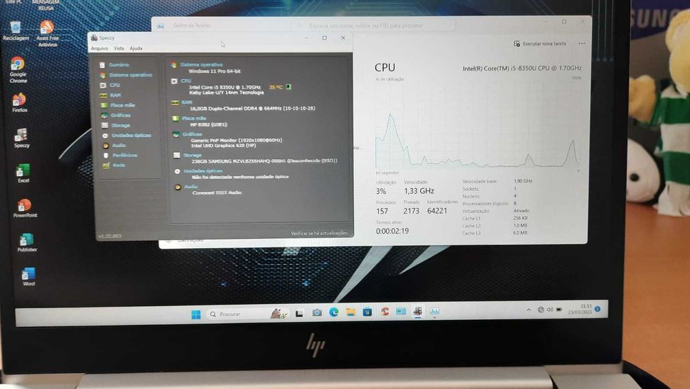 Portátil / Labtop HP EliteBook 840G5 8ªG| 14,1"-FullHD | I7-8550u | 16G-DDr4 | NVMe512G |M| W11