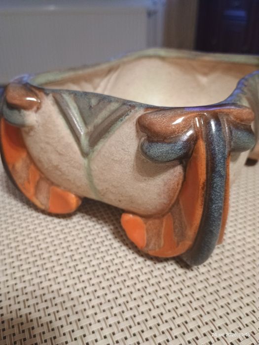 Stary ceramiczny pojemnik/ osłonka na doniczki - lata 70/80