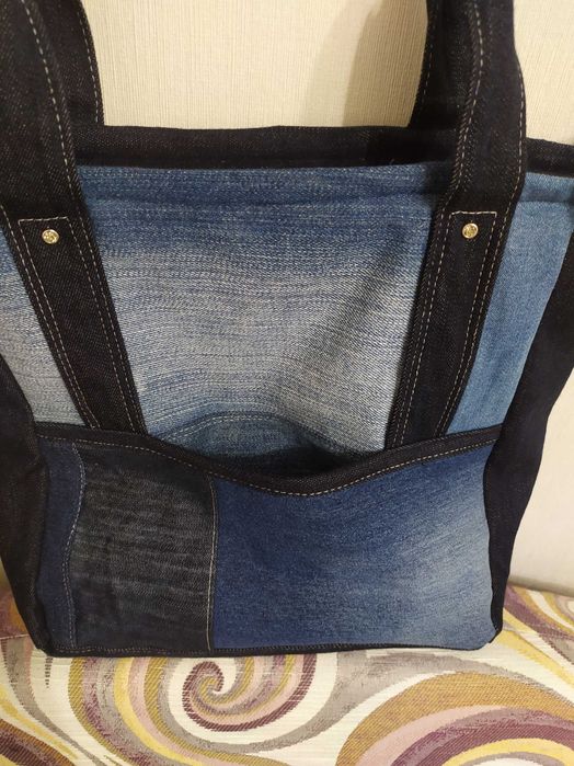 Torebka Jeansowa z kieszonką