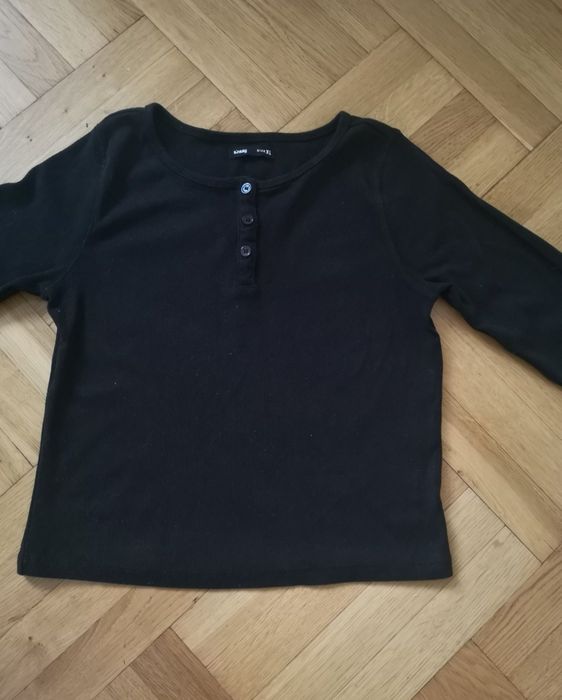 Tshirt damski Sinsay longsleeve czarny M długi rękaw 38 24 hm